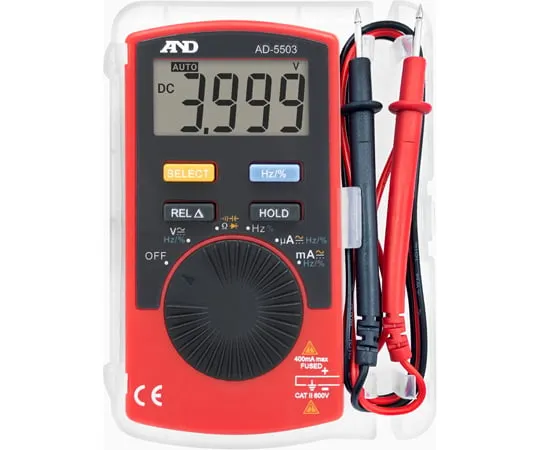 65-3904-46 Hard Case Digital Multimeter with Test Lead Storage AD-5503
