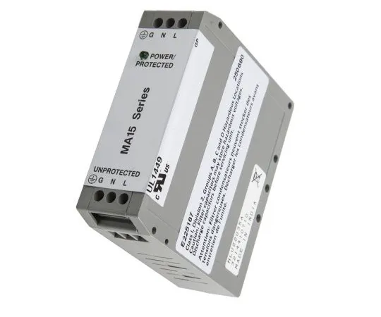 63-4893-51 MTL MA15 Series 140 V Maximum Voltage Rating 18kA Maximum Surge Current Mains Surge Protector, DIN Rail Mounting MA15/D/1/SI/RS