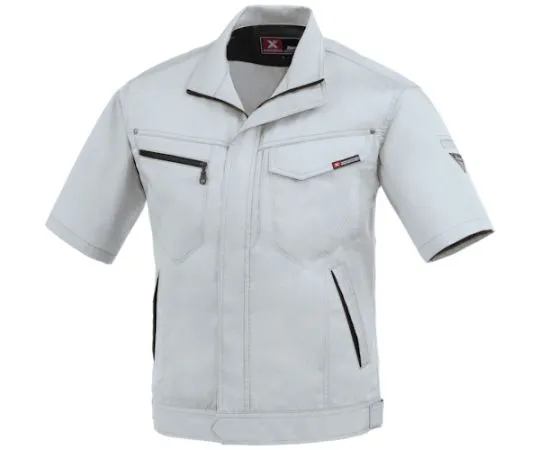 65-8371-37 Short Sleeve Blouson Silver Gray 3L 1631-22-3L