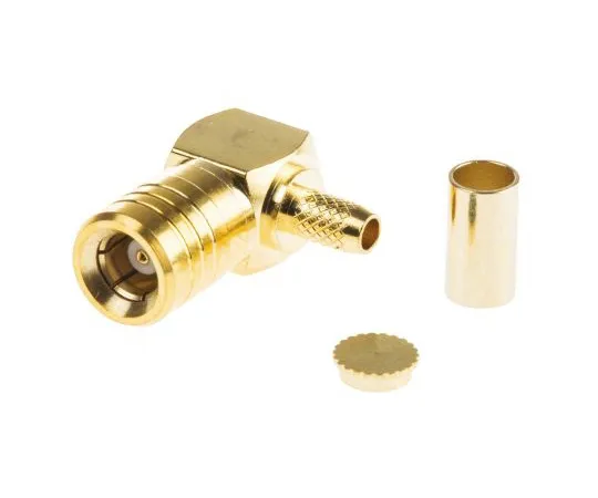 63-4790-31 TE Connectivity Right Angle Cable Mount SMB Connector, 50Ω Impedance, Crimp, Solder Termination 1-1337478-0