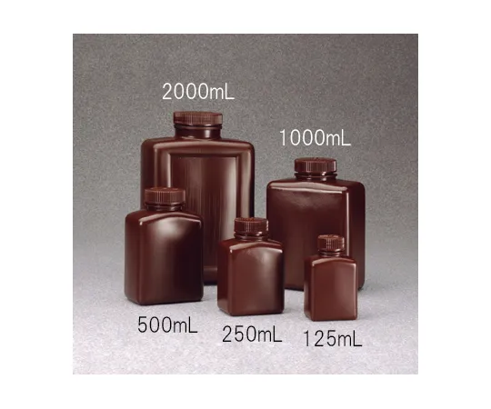 62-1611-51 Square Reagent Bottle HDPE Brown 125mL 2009-0004JP