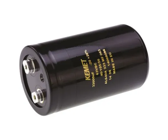 63-4778-41 KEMET 33000μF 63V dc Aluminium Electrolytic Capacitor, Chassis Mount 66 x 105mm +105°C 66mm 105mm ALS40A333MF063