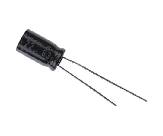 63-4721-67 Rubycon 22μF 63V dc Aluminium Electrolytic Capacitor, Through Hole 6.3 (Dia.) x 11mm +105°C 6.3mm 2.5mm 63YXF22M6.3X11