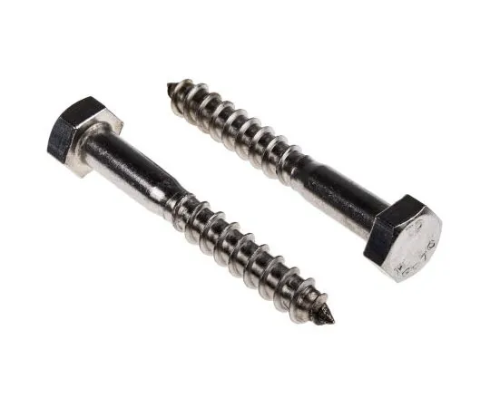 63-4691-23 Hex Stainless Steel Wood Screw, A2 304, 8mm Thread 144-3553