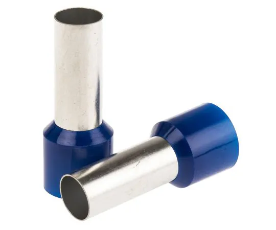 63-4759-70 RS PRO Insulated Crimp Bootlace Ferrule, 25mm Pin Length, 10.9mm Pin Diameter, 50mm² Wire Size, Blue 311-7886