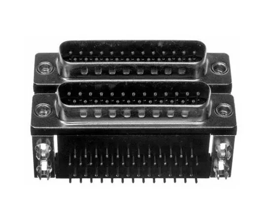 63-4686-64 Norcomp 189 Series, 25 Way Right Angle Stacked PCB D-Sub Connector Male/Male, 2.769mm Pitch, with 4-40 Hex Standoff, 189-025-613R571
