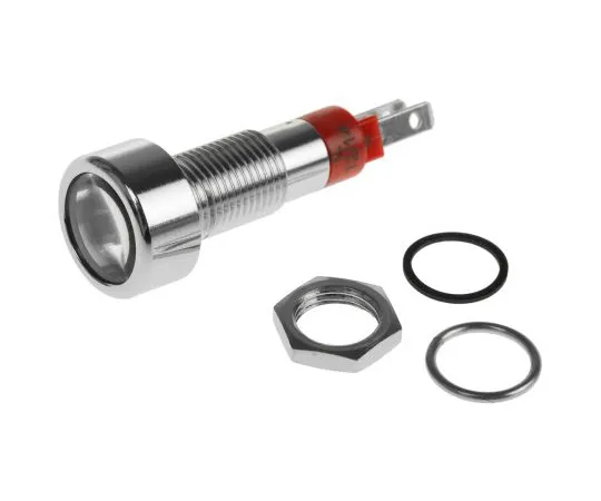 63-4774-95 Signal Construct Red Indicator, Tab Termination, 12 → 14 V, 8mm Mounting Hole Size SMLD08012