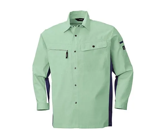 63-1800-87 Long Sleeve Shirt Earth Green x Blue Gray 6655-23-M