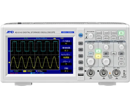 65-3904-45　［Discontinued］Digital Oscilloscope with General Calibration (Inspection Report + Tresability Structure) « Frequency Band: 25 MHz Input: 2ch Maximum Sampling Rate: 250 MS/s »　AD5143-00A00