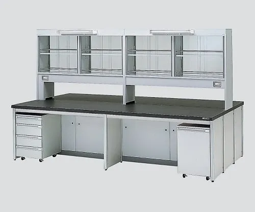 3-3794-01　［Discontinued］Central Laboratory Bench without Drawer, Frame Type with Unit, with Reagent Shelf 1800 x 1200 x 800/1870　HCOG-1812