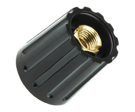 63-4800-75 RS Pro Potentiometer Knob, Collet Type, 14.7mm Knob Diameter, Black, 6.4mm Shaft 463-8457