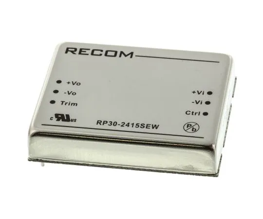 63-4800-16 Recom RP30 EW 30W Isolated DC-DC Converter Through Hole, Voltage in 10 → 40 V dc, Voltage out 15V dc RP30-2415SEW