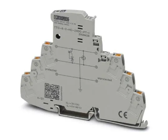 63-4687-34 Phoenix Contact TTC-6-2-HC-24DC-PT-I Series 30 V dc Maximum Voltage Rating 5 (Discharge)kA Maximum Surge Current Surge 2908439