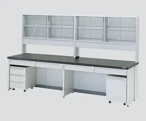 3-4191-01　［Discontinued］Side Laboratory Bench Frame Type, Glass Door, with Reagent Shelf 1800 x 750 x 1800　HTOF-1807