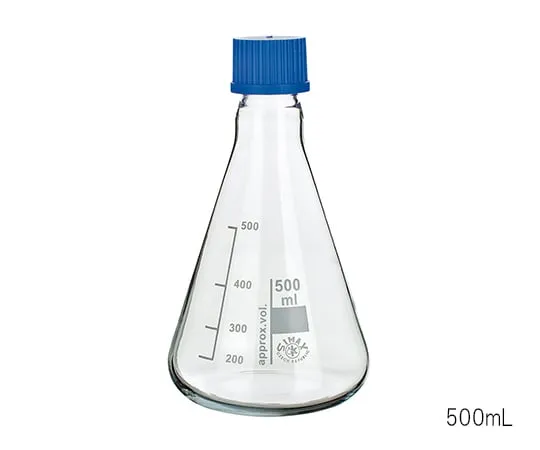 3-6012-01　［Discontinued］Erlenmeyer Flask with Cap 100mL　8023C/100