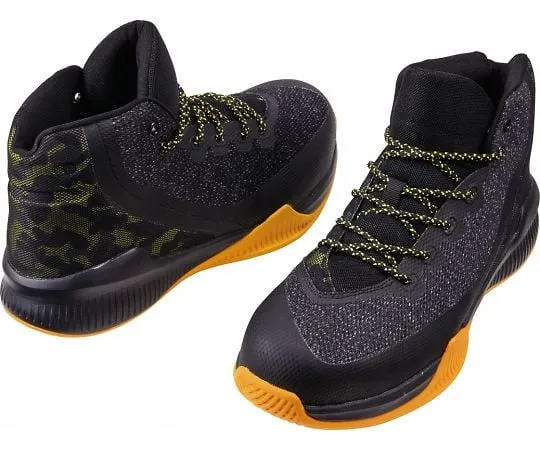 64-0989-99 Safety Shoes Middle Cut Yellow Crab Mocha 25.0 cm S6183