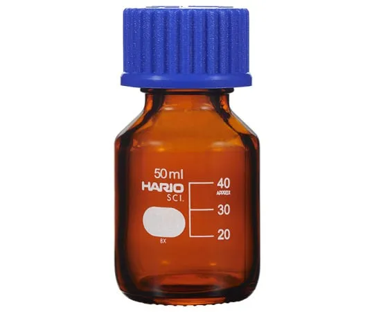 64-0916-80 Heat Resistant Screw Cap Bottles (with Liquid Draining Ring) Brown 50 mL, 10 Pieces NBB-50