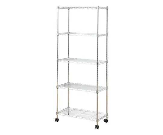 63-3970-53　［Discontinued］Metal shelf (with casters) 600 mm 5 steps　RS-15635CJHCH