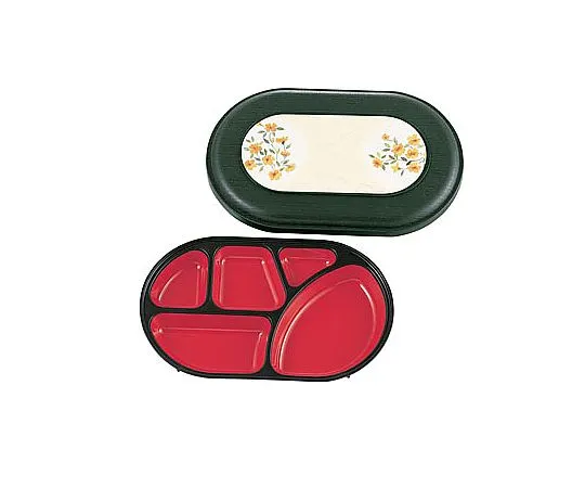 62-6803-13 Cooking Boy Side Dish BWR-510 Dark Green/Inner Red/Yamabuki