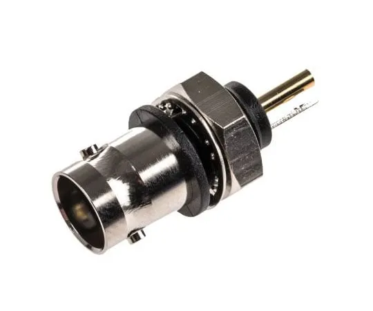 63-4722-37 Telegartner Straight 50Ω Panel Mount Bulkhead Fitting BNC Connector, jack, Nickel, Solder Termination J01001D0043