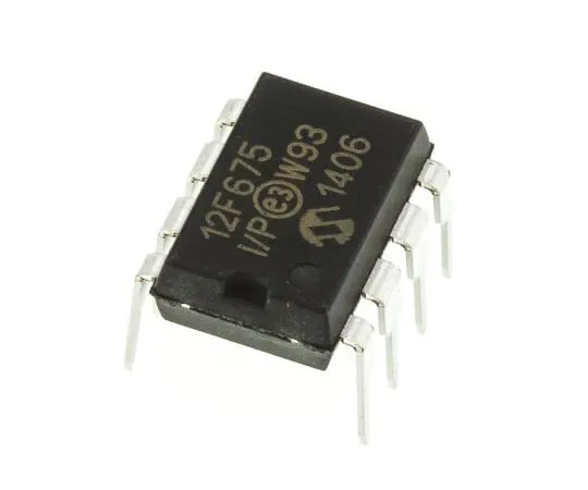 63-4870-05 Microchip PIC12F675-I/P, 8bit PIC Microcontroller, 20MHz, 1024 x 14 words, 128 B Flash, 8-Pin PDIP PIC12F675-I/P
