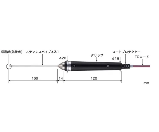 67-9233-12 Temperature Sensor φ2.1 mm Pipe Length BSM Series for General Use of Semi-Solids and Liquids BSM-21E-010-TC1-ASP
