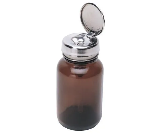 64-2944-01 Round Amber Glass Bottle with One-Touch Pump 120cc 35315