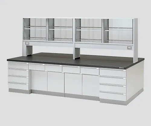 3-3687-01　［Discontinued］Central Laboratory Bench Wooden Type, Riser Type, with Reagent Shelf 1800 x 1200 x 800/1800　SAOE-1812