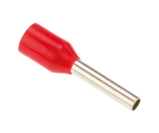 63-4842-43 RS PRO Insulated Crimp Bootlace Ferrule, 8mm Pin Length, 1.7mm Pin Diameter, 1mm² Wire Size, Red 513-2607