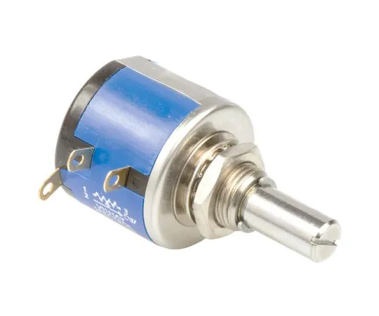 63-4800-38 Vishay 534 Series Wirewound Potentiometer with a 6.35 mm Dia. Shaft 10-Turn, 500Ω, ±5%, 2W, ±20ppm/°C, Panel Mount 534B1501JL