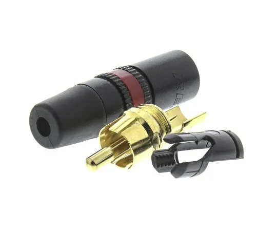 63-4799-43 Neutrik Black, Red RCA Plug With Gold Plated Contacts, 1A NYS373-2