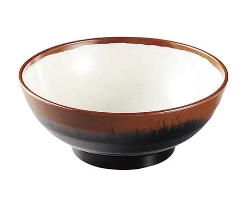 61-6835-50 Melamine Japanese tableware Chojiro kiln soba Bowl AN-70 extra-large double inside white 2428330