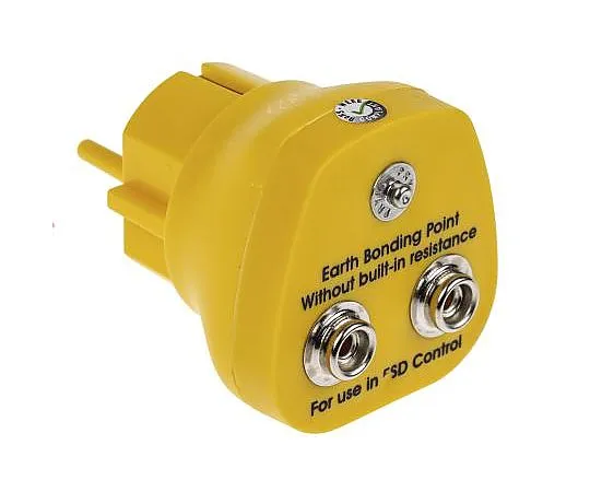 63-4753-37 RS PRO ESD Earth Bonding Plug With 10mm Stud x 2 4mm Socket 287-7559