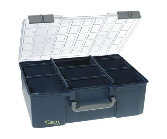 63-4740-64 Raaco 9 Cell Blue PC, PP Compartment Box, 150mm x 415mm x 330mm 136341
