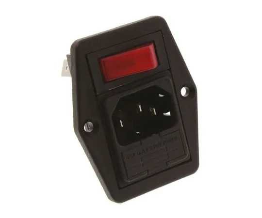 63-4769-13 Bulgin C14 Panel Mount IEC Plug Male, 10A, 250 V ac BVB01/Z0000/02
