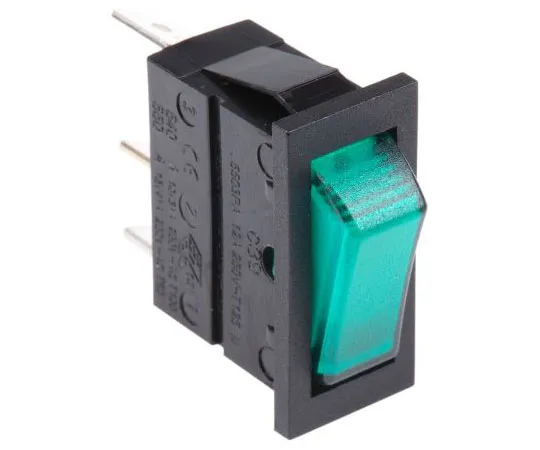 63-4723-16 Arcolectric Illuminated Single Pole Single Throw (SPST), Latching Rocker Switch Panel Mount C5503AANAF
