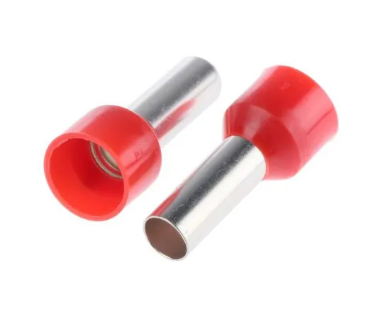63-4842-45 RS PRO Insulated Crimp Bootlace Ferrule, 12mm Pin Length, 4.5mm Pin Diameter, 10mm² Wire Size, Red 513-2657