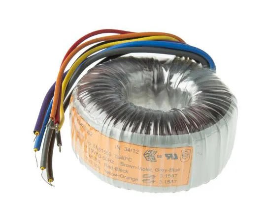 63-4747-74 2 Output Toroidal Transformer, 120VA, 2 x 18V ac 91955-P2S2