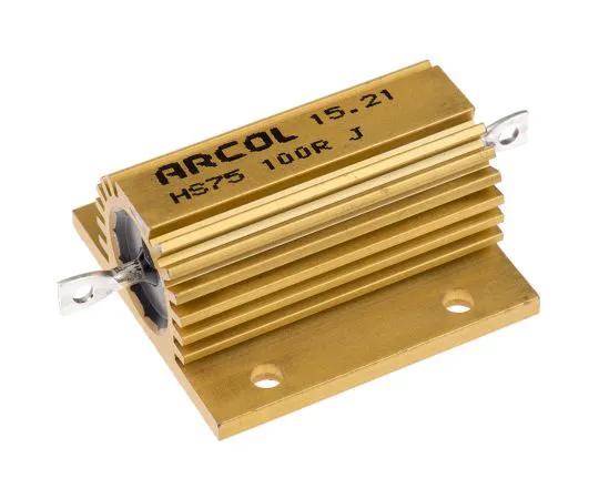 63-4758-71 Arcol HS75 Series Aluminium Ho***d Axial Wire Wound Panel Mount Resistor, 100Ω ±5% 75W HS75 100R J