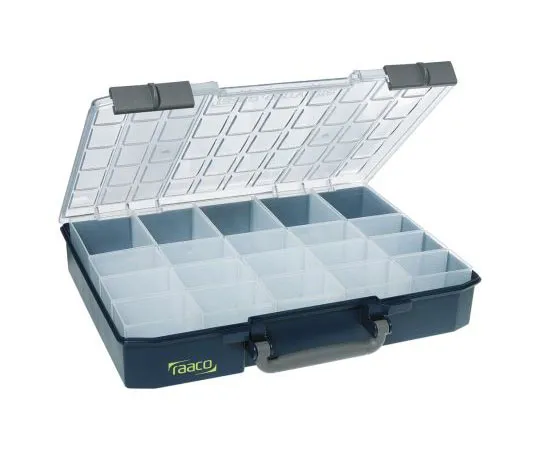 63-4724-54 Raaco 20 Cell Black PC, PP Compartment Box, 80mm x 415mm x 330mm 136334