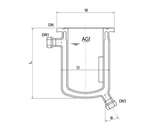 61-4715-19　［Discontinued］Full Jacket Type Reaction Vessel with Drain Cock　3070-03/75-H