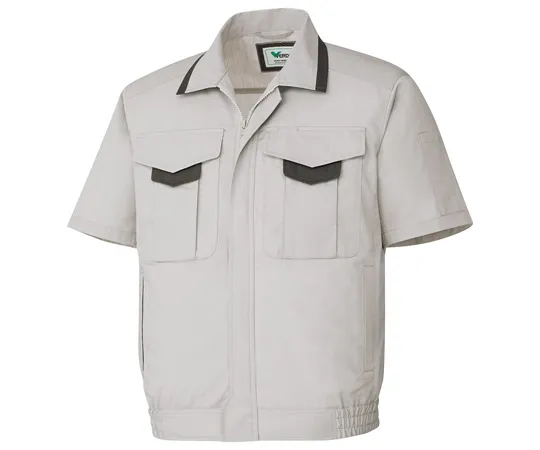 65-1294-43　［Discontinued］Work Clothes, Unisex Short Sleeve Blouson Silver Gray SSS GS671-UE-SSS　GS671-UE-SSS