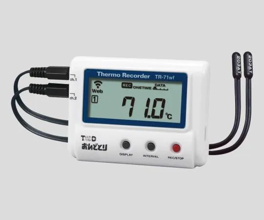 6-9183-21-20　［Discontinued］Ondotori Temperature Data Logger (Wireless LAN Temperature 2ch Measurement) with Calibration Certificate　TR-71wf