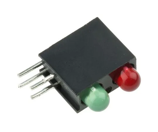 63-4873-52 Dialight 553-0112F, Green & Red Right Angle PCB LED Indicator, 2 LEDs, Through Hole 3 V 553-0112F