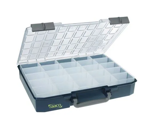 63-4724-53 Raaco 25 Cell Blue PC, PP Compartment Box, 80mm x 415mm x 330mm 136327