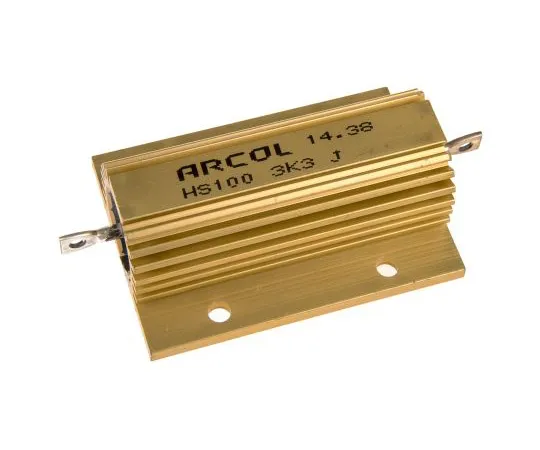 63-4746-62 Arcol HS100 Series Aluminium Ho***d Axial Wire Wound Panel Mount Resistor, 3.3kΩ ±5% 100W HS100 3K3 J