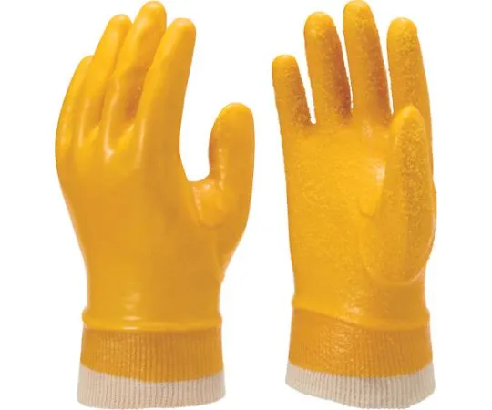 67-6859-26 Vinyl Chloride Gloves (w/Lining) NO30 Bulk Duty Simple Packaging Hylon Yellow L Size 1 Bag (10 Pairs) NO30-L10P