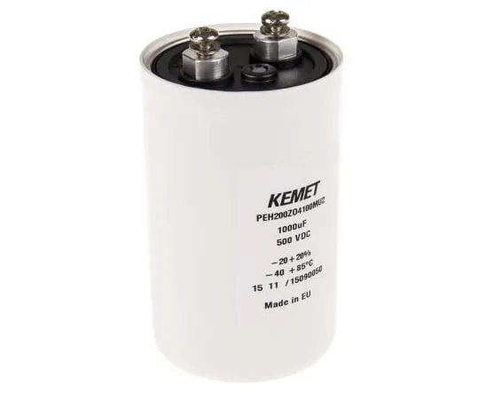 63-4759-30 KEMET 1000μF 500V dc Aluminium Electrolytic Capacitor, Chassis Mount 65 x 105mm +85°C 65mm 105mm PEH200ZO4100MU2