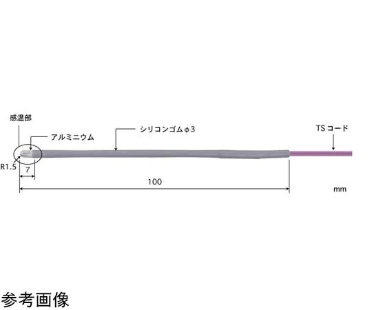 65-3535-97　［Out of stock］Soft Body Temperature Sensor for Rectum Model 1600 with ISO Documents 0~200°C φ3 mm E Type　1600E-TS1-ASP