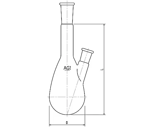 61-3625-15　［Discontinued］Side-Arm Kjeldahl Flask 1000mL 24/40・15/25　3214-1-4L1L
